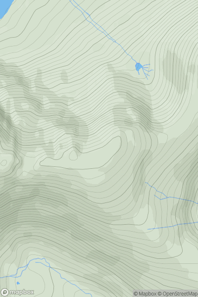 Thumbnail image for Creag Mhor [Loch Lochy to Loch Laggan] [NN442873] showing contour plot for surrounding peak